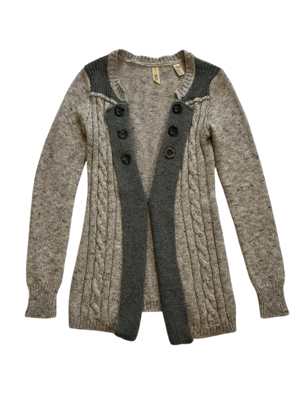 BKE Cable Knit Open Front Wool Alpaca Blend Cardigan Medium